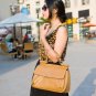 OUOVO Brown Apricot Genuine Cowhide Leather Handbags, Shoulder bags HDL078