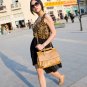 OUOVO Brown Apricot Genuine Cowhide Leather Handbags, Shoulder bags HDL078