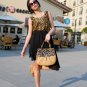 OUOVO Leopard Style Genuine Cowhide Leather Women's Handbag HDW073