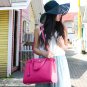 Rose Red Genuine cowhide leather OUOVO-HDC014 tote, shoulder bag, handbags