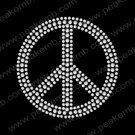 Peace Iron on Rhinestone Transfer