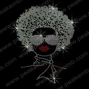 Rhinestone Transfer Afro Girl Design