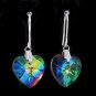 Earrings Swarovski Crystal dangle heart Aurora Borelais
