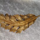 Feather leaf  vintage pin brooch Gold tone Signed Coro 1961