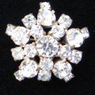 vintage pin brooch Gold tone star clear rhinestones twinkle and shine