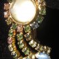 Vintage moon stone multi color rhinestones beautiful pin brooch