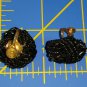 Screw back vintage earrings black glass beads woven button earrings