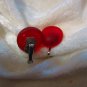 Vintage red oval plastic earring clipon divine 1960's reminds me of a lollypop