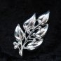 Holly branch signed Sarah Coventry silvertone darling vintage Pin Brooch