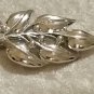 Holly branch signed Sarah Coventry silvertone darling vintage Pin Brooch