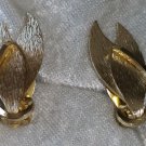 Signed Whiting and Davis earrings vintage textured flame Flam