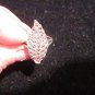 Leaf & Marcasite sterling silver ring size 6 vintage 80s rare