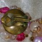 Signed Germany earrings clip on Pink Purple white stones different collectable