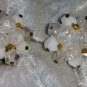 Vintage earrings cluster button gold tone milk glass and &acirc;��ice&acirc;�� crystals