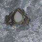 Vintage white stone ring sterling silver size 6.5 leafs Downton Abbey