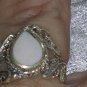 Vintage white stone ring sterling silver size 6.5 leafs Downton Abbey