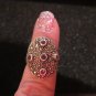 Marcasite Amethyst dome elegant sterling silver ring size 6.5 vintage 80s