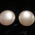 Signed Sarah Coventry earrings  faux pearl button petite