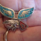 Vintage American Eagle   American India pendent stones 986 G & S