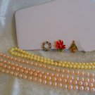 Vintage lot of jewelry Christmas earrings faux pearl earrings and necklaces