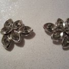 Shoe Clips silver tone vintage rhinestones leafs nice