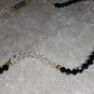 Black clear glass crystal beads vintage necklace 16 inches timeless prom