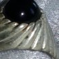 Vintage Sterling silver Sarah Coventry black onyx ring size 9 togetherness 1972.