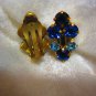 vintage earrings signed made in Austria blue clip on stunning