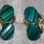 Lucite green earrings textures wavy cool vintage clip on chic different