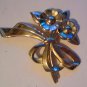 Vintage pin brooch silver tone flower ribbon Mod lovely stamped silver