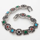 Tibet Silver Multi-Color Resin Bracelet USA Seller multi shape