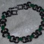 Tibet Silver green Resin Bracelet USA Seller multi shape 7 inches