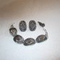 Bracelet earrings set Post WWII Eloxal Silvertone Made Germany vintage Aluminum