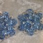 Vintage blue and white crystal button earrings so Downton abbey