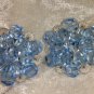 Vintage blue and white crystal button earrings so Downton abbey
