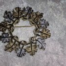 Signed Sarah Coventry silver & gold tone Vintage Garland Wreath