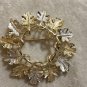 Signed Sarah Coventry silver & gold tone Vintage Garland Wreath