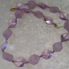 Lucite plastic vintage groovy necklace purple cube 3d different