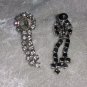 Vintage Vintage screw back dangle flowe rhinestone retro earrings rare