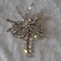 signed Azur Austria clear rhinestone pin brooch flower vintage spray rare