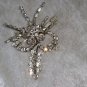 signed Azur Austria clear rhinestone pin brooch flower vintage spray rare
