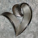 Crown Trifari silver tone pin brooch vintage chic timeless heart shaped