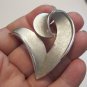 Crown Trifari silver tone pin brooch vintage chic timeless heart shaped