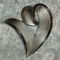 Crown Trifari silver tone pin brooch vintage chic timeless heart shaped
