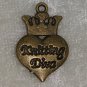heart dangle crown knitting diva gold tone charm crafts knit bronze 4 for $4