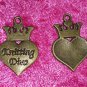 heart dangle crown knitting diva gold tone charm crafts knit bronze 4 for $4