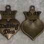 heart dangle crown knitting diva gold tone charm crafts knit bronze 4 for $4