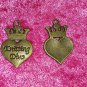 heart dangle crown knitting diva gold tone charm crafts knit bronze 4 for $4