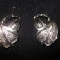 Vintage leaf clip on silver tone sarah coventry earrings chic wow
