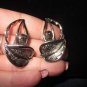 Vintage leaf clip on silver tone sarah coventry earrings chic wow